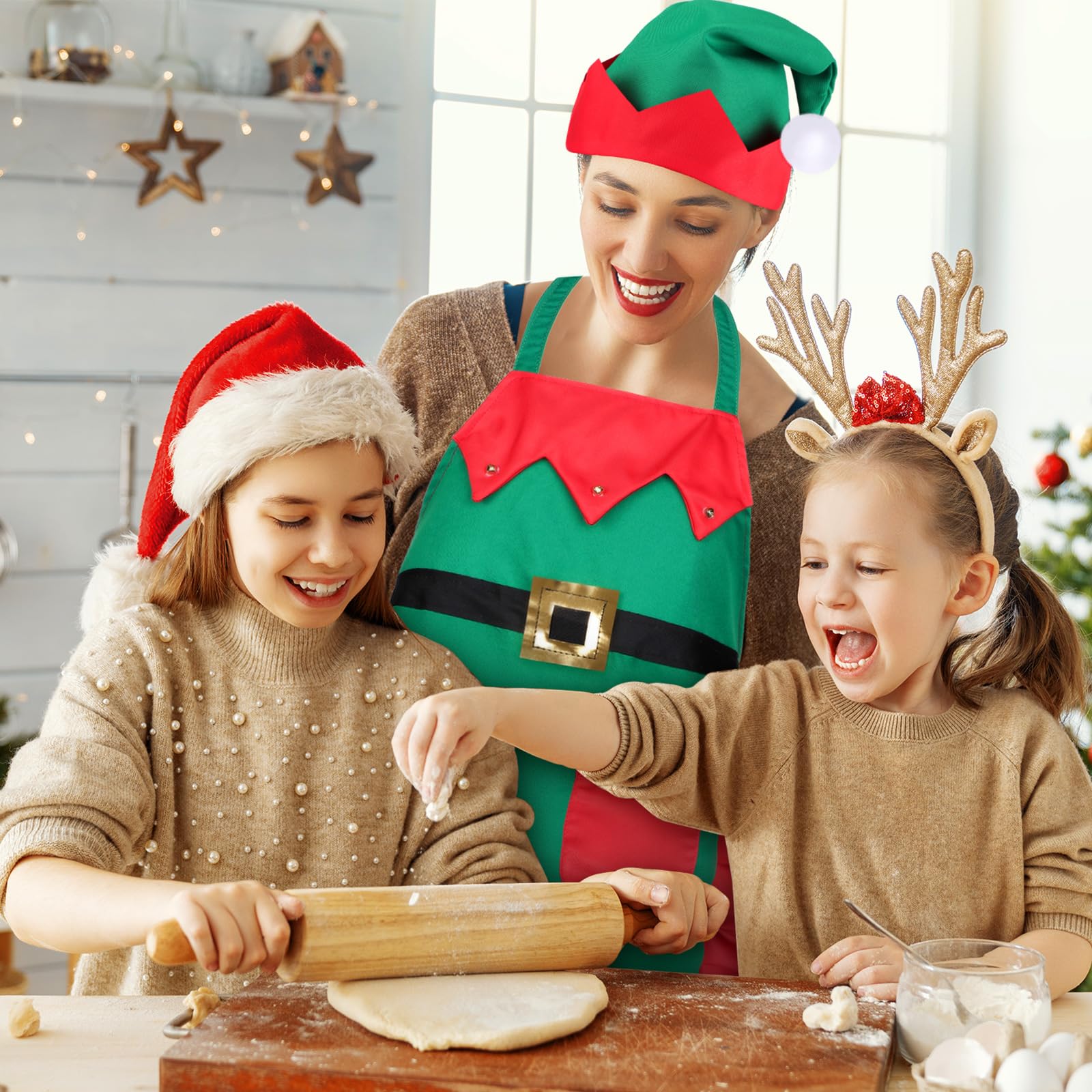 Geyoga delantal de invierno con Santa, aporta alegría a las comidas festivas.