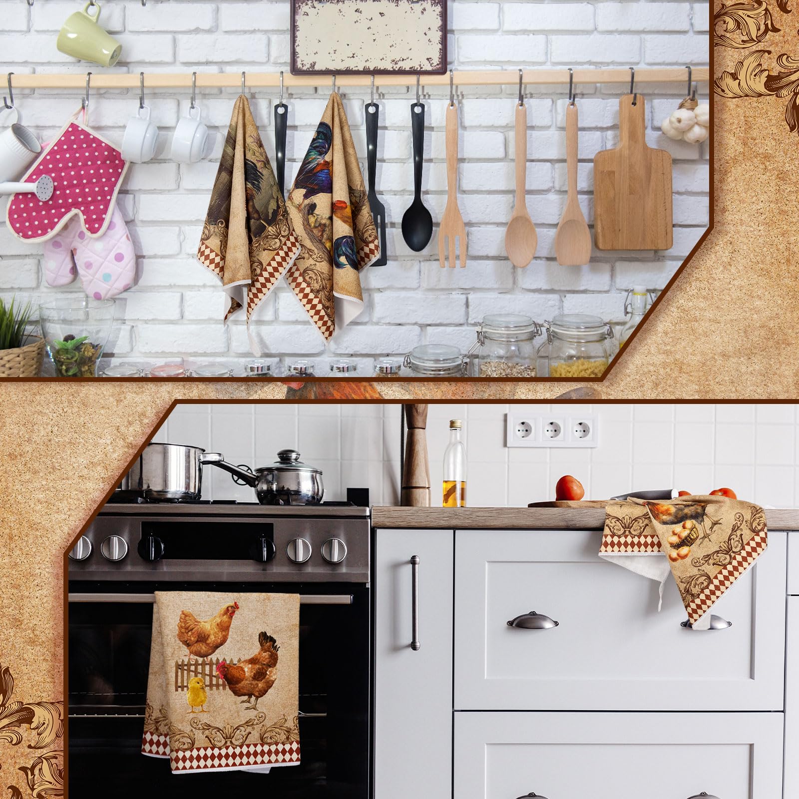 Paño de cocina de Geyoga 40x60 cm, tamaño práctico para tareas diarias.