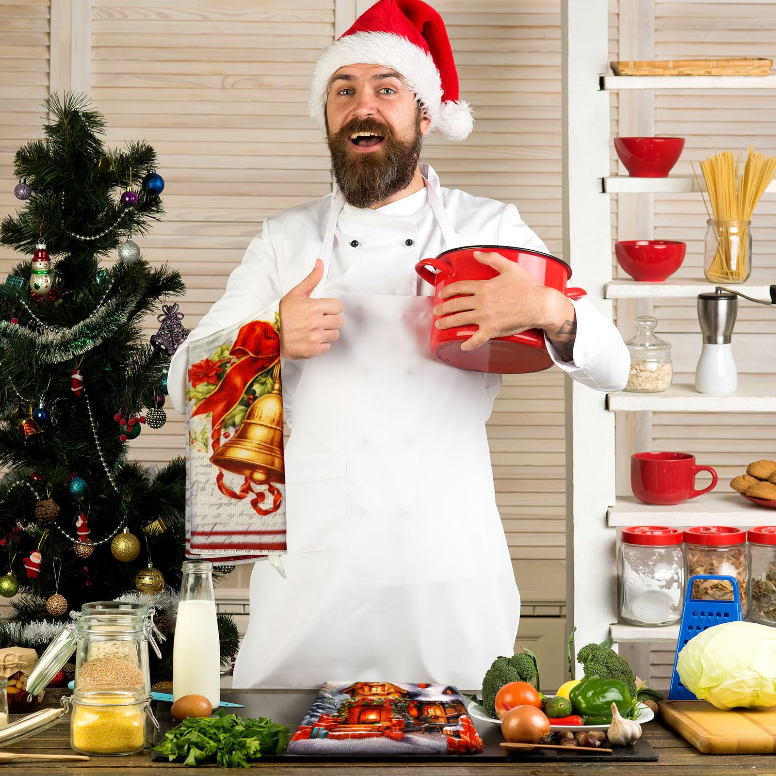 Geyoga toallas de cocina Navidad con Reno: toque festivo y secado eficiente.