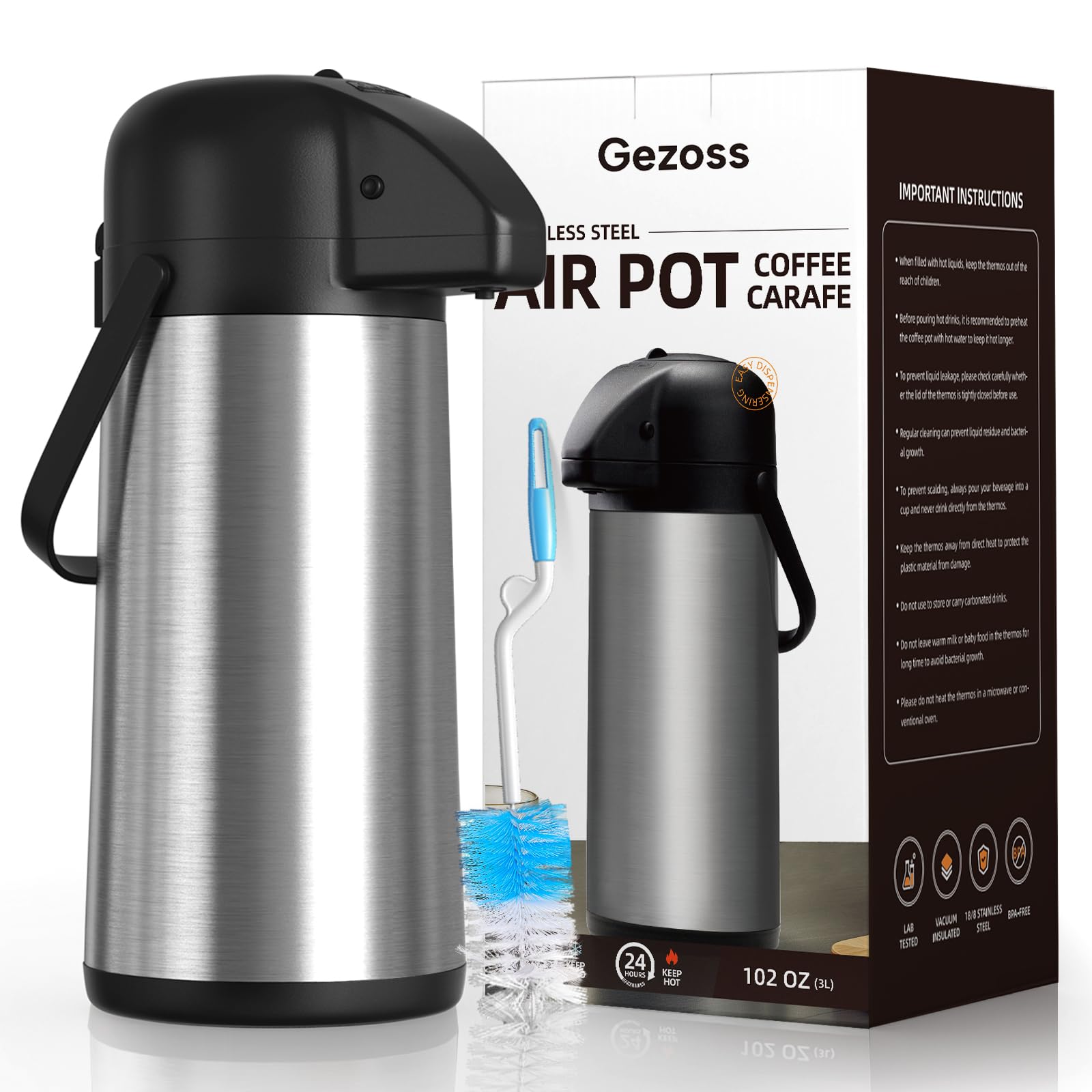 Gezoss dispensador de café para grandes grupos, sin derrames.