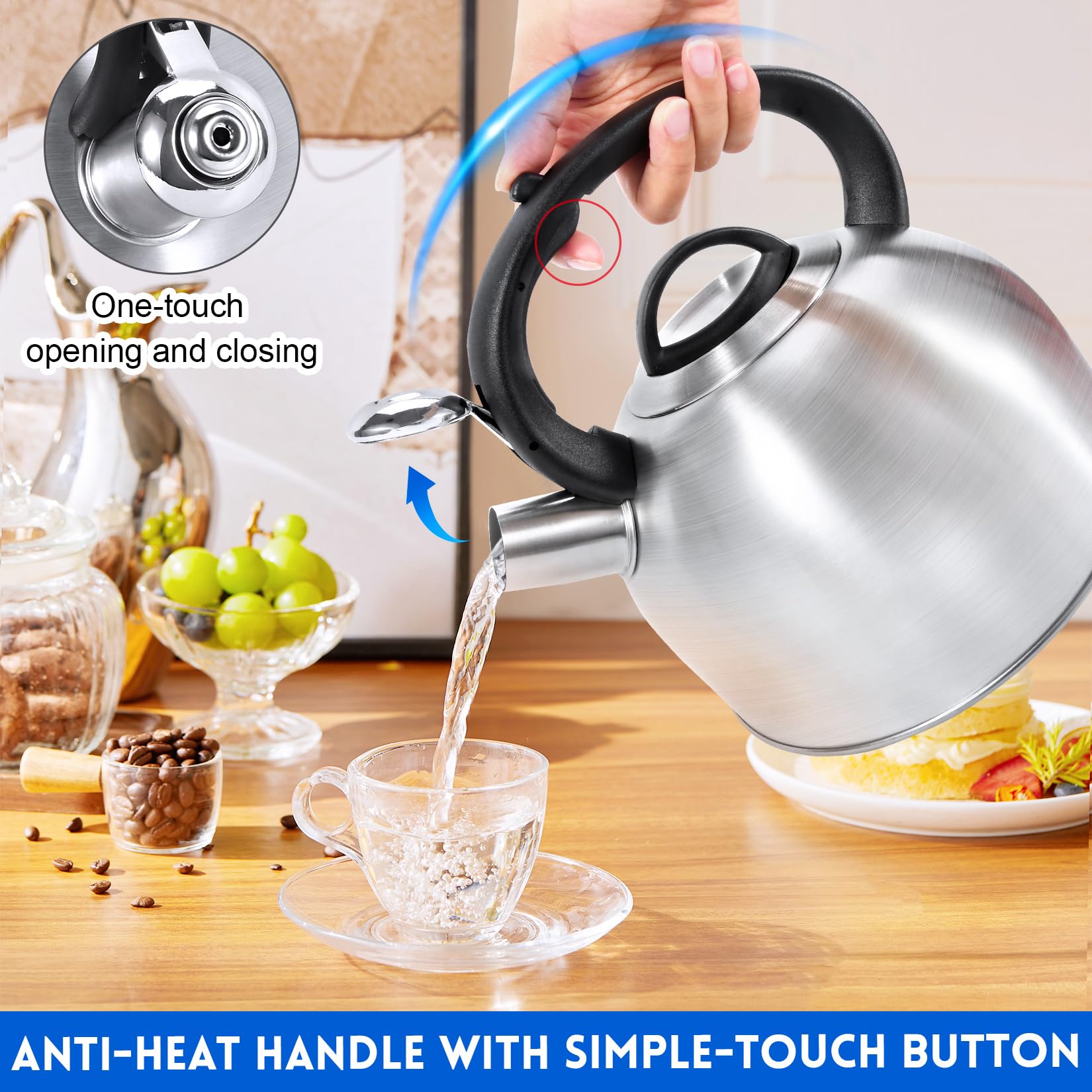 Gran capacidad de 3 litros para múltiples tazas