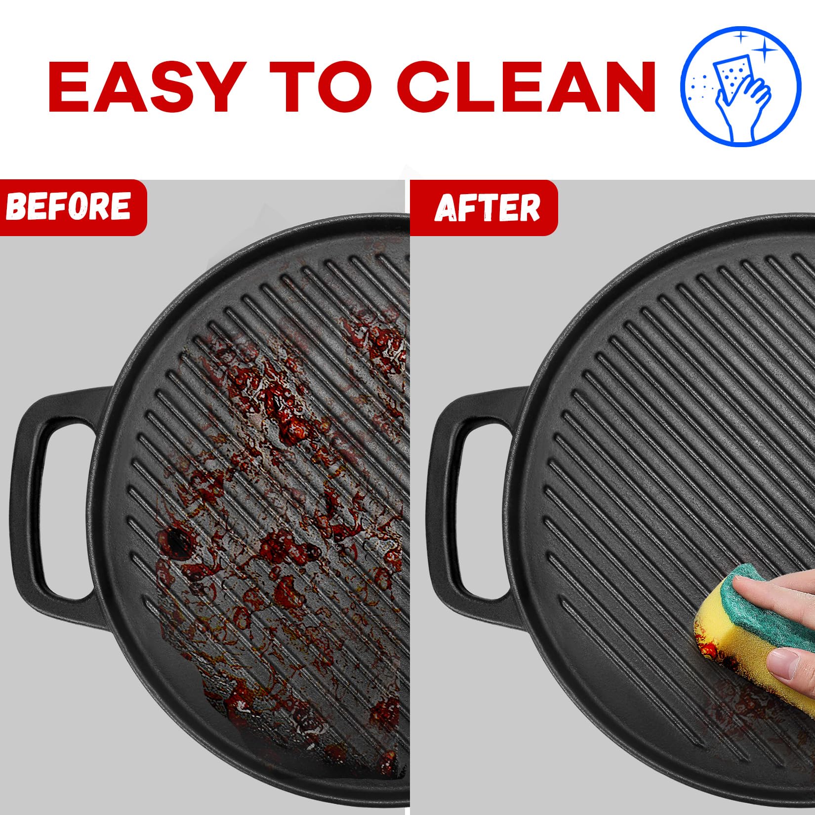 GGC plancha estable para cocinar de forma uniforme en interior y exterior.