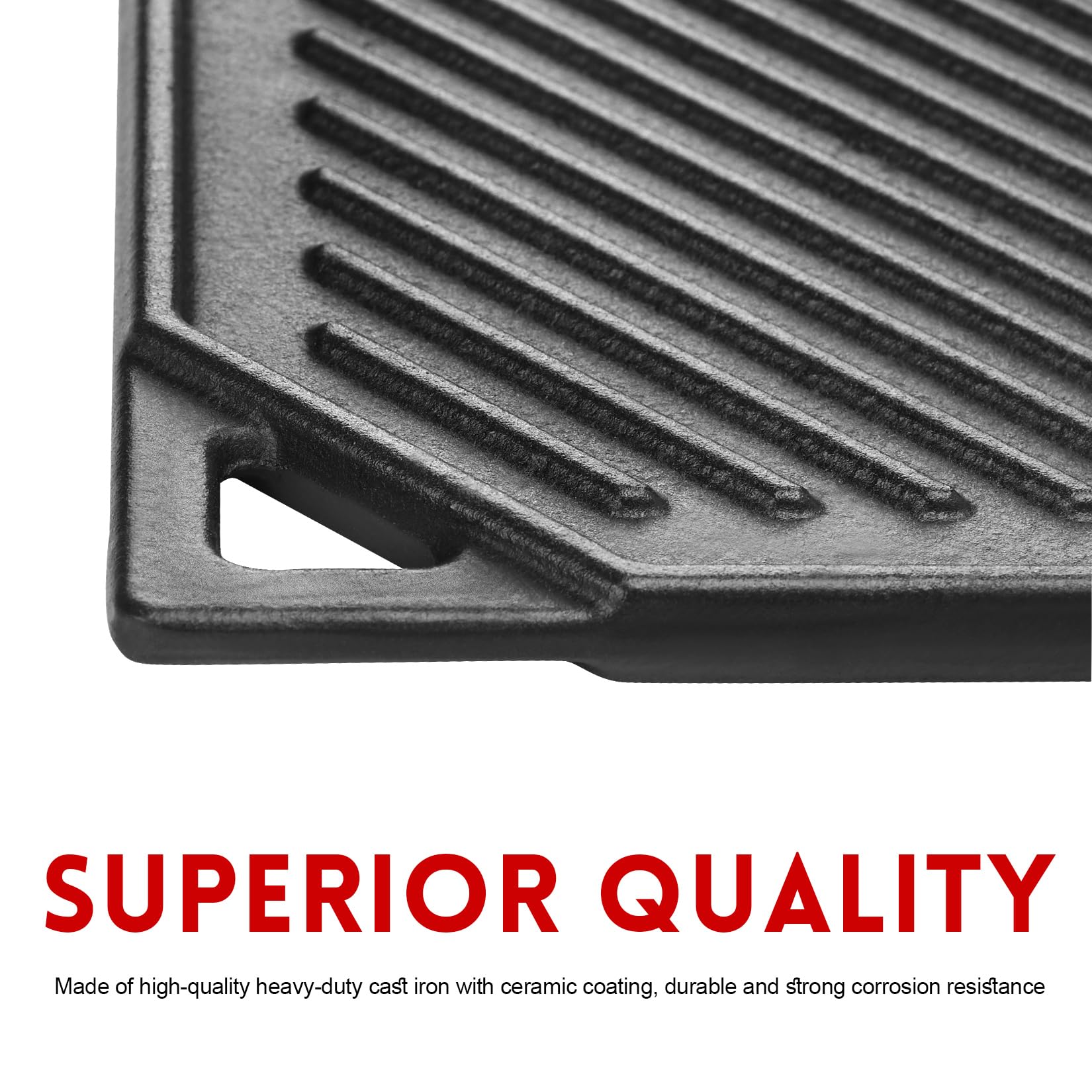 GGC Plancha reversible: borde elevado para contener grasa y cocinar limpio