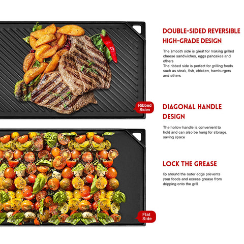 GGC Plancha reversible: cara plana para panqueques y desayunos