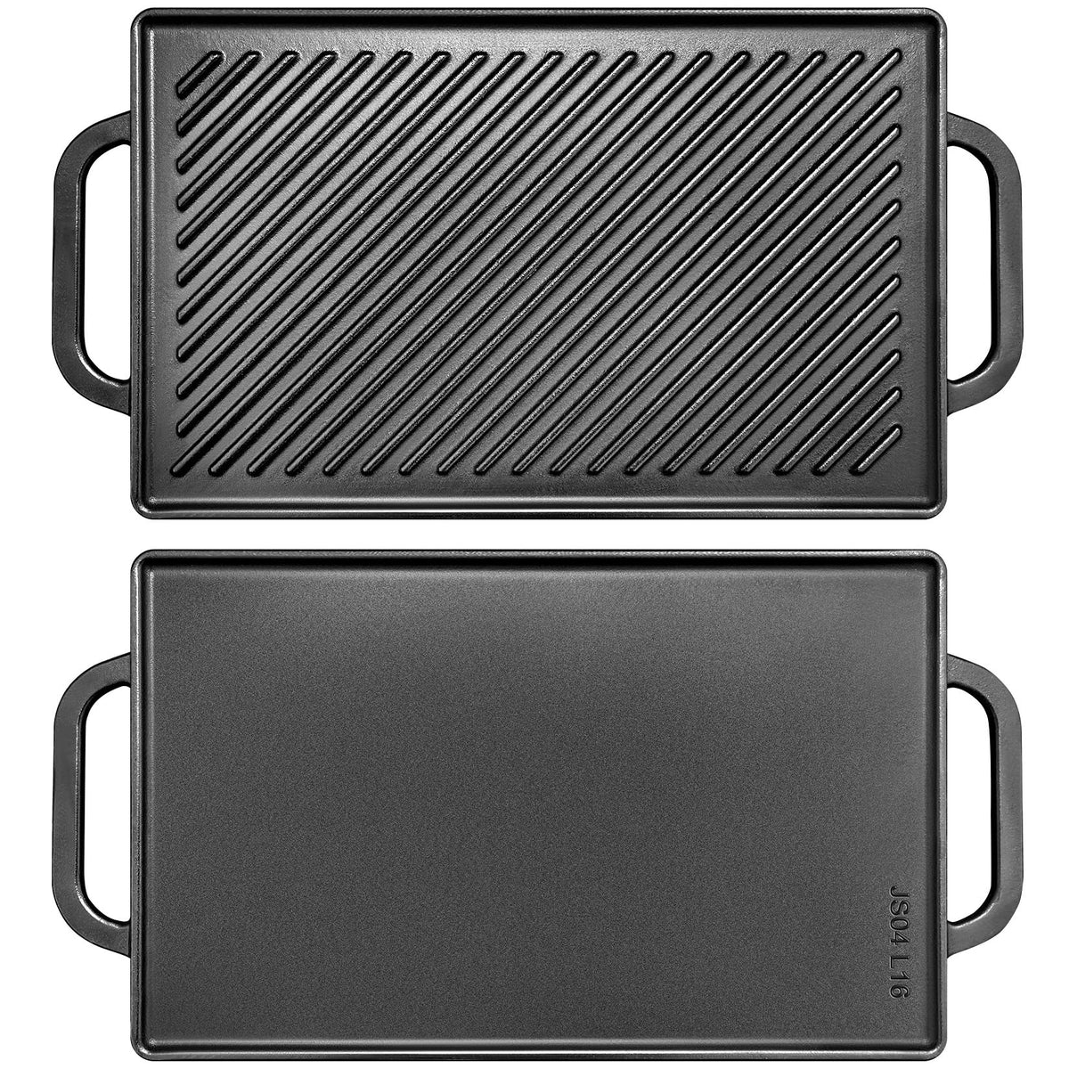 Sartén GGC grill reversible, frontal, ideal para asar carnes y verduras.