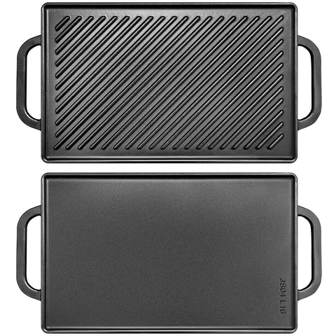 Sartén GGC grill reversible, frontal, ideal para asar carnes y verduras.