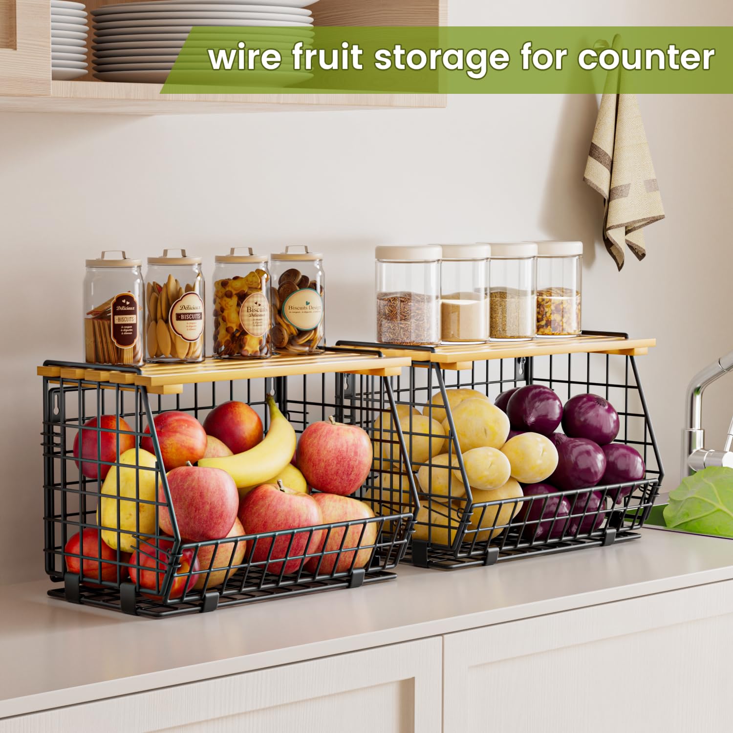 GGIU canasta fruta almacenamiento pared para organización