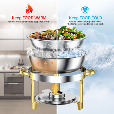 GGIU chafer redondo con tapas, ideal para buffet