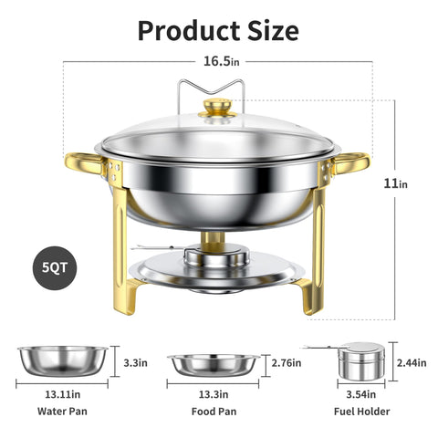 GGIU chafing dishes con capacidad de 5 cuartos