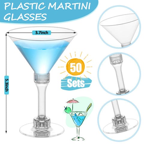 GGOLDMER copa martini plástico 3 piezas para montar y almacenar