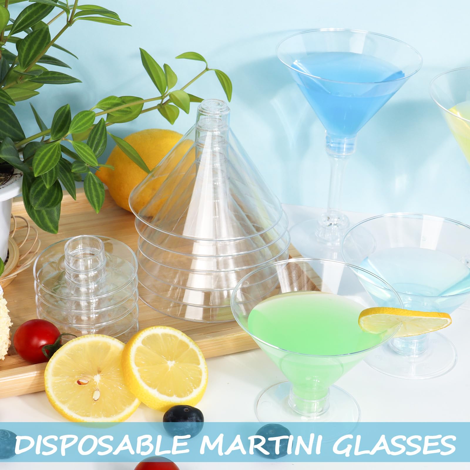 GGOLDMER copa martini plástico tallos amovibles para ajustar altura
