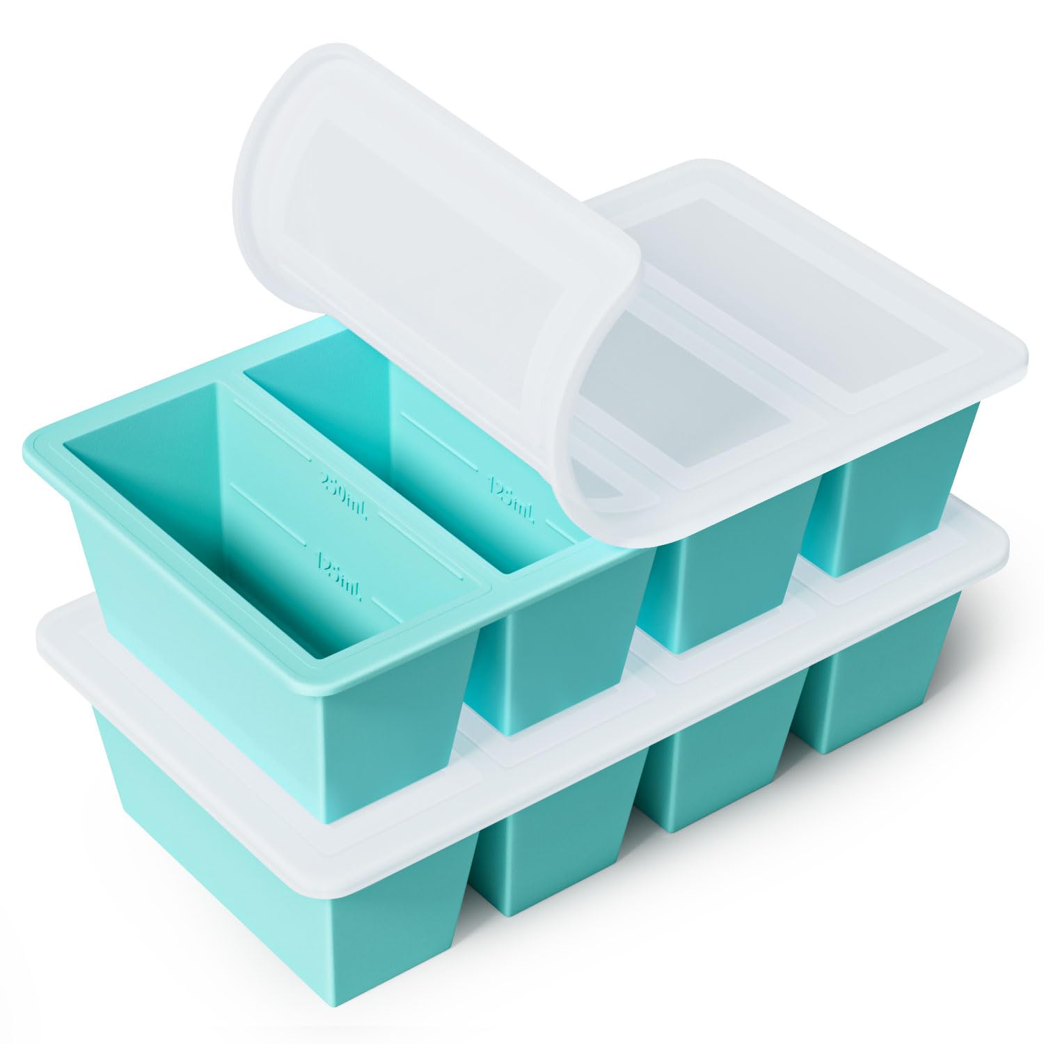 GGOW bandeja de congelación de silicona con cubos 125 ml para porciones precisas.