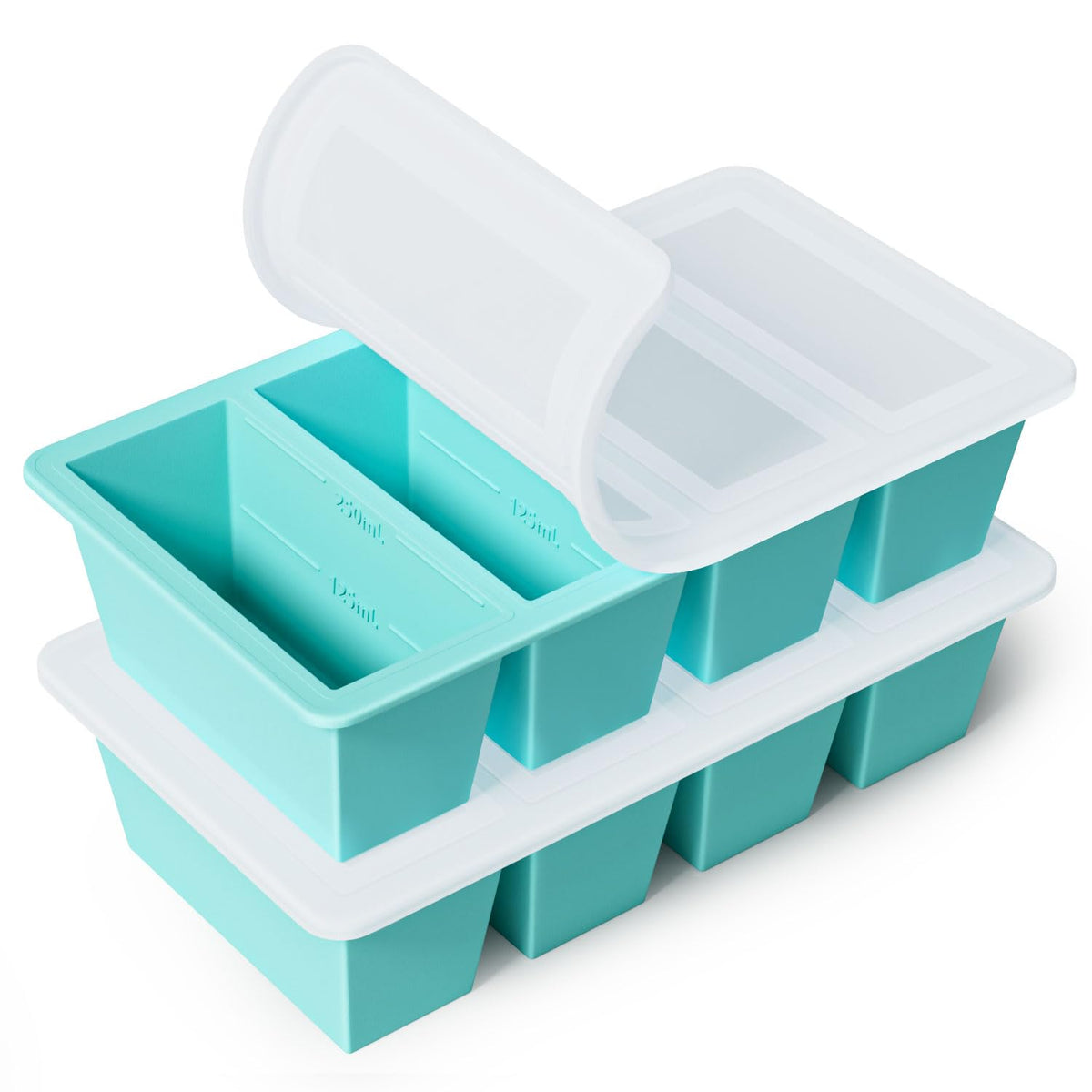 GGOW bandeja de congelación de silicona con cubos 125 ml para porciones precisas.