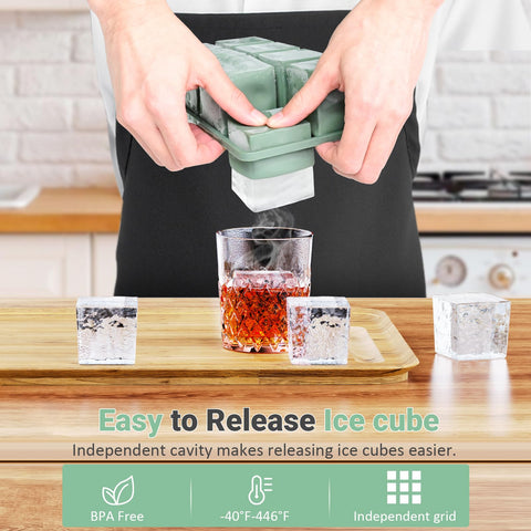 GGOW cubos de hielo de 2 pulgadas para enfriar whisky y cócteles