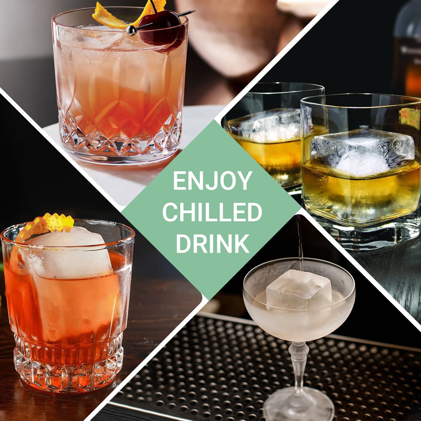 GGOW usos versatiles hielos para whisky, cócteles y caldo