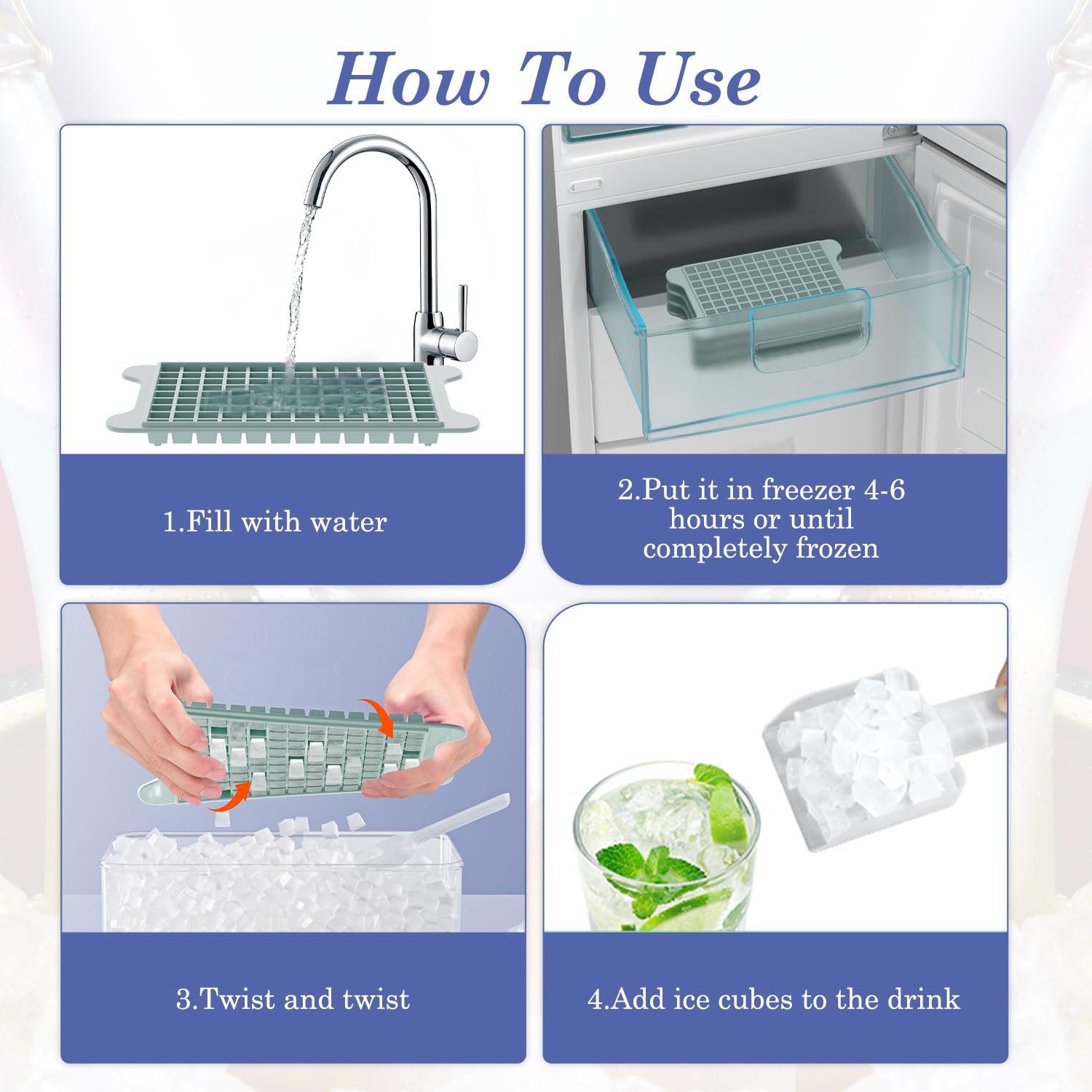 GGUW contenedor de hielo con cuchara para servir fácilmente