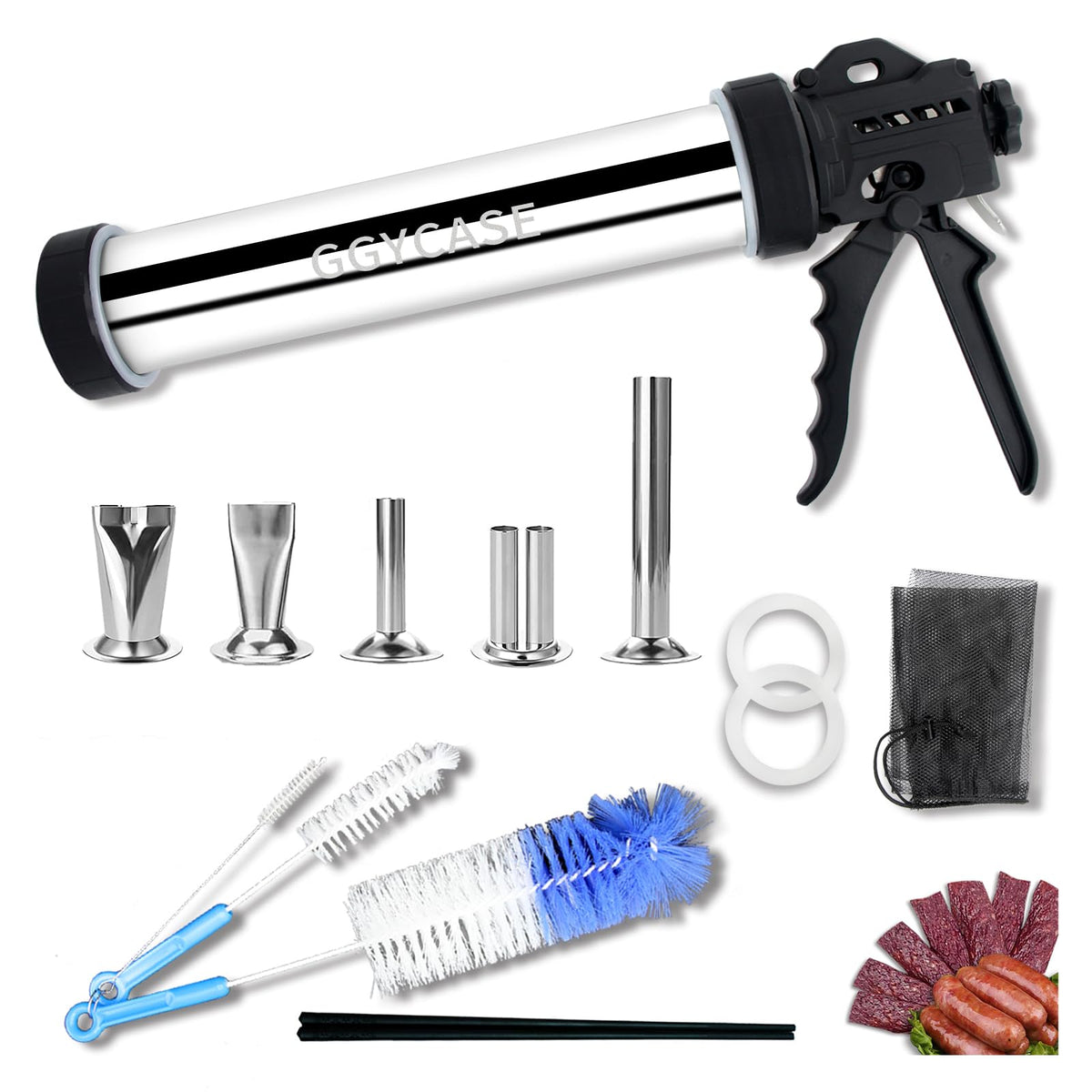 Pistola para carnes secas de GGYCASE, acero inoxidable, ideal para preparar carnes secas en casa