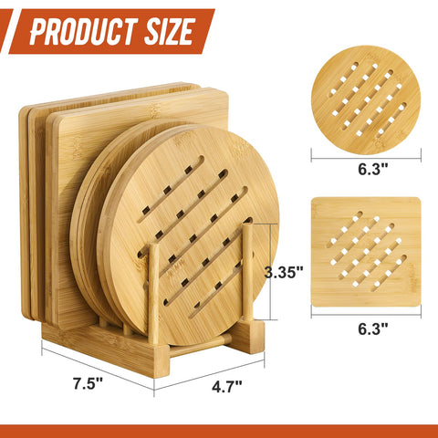 GHWIE posavasos de bambú resistente al calor ideal para platos calientes.