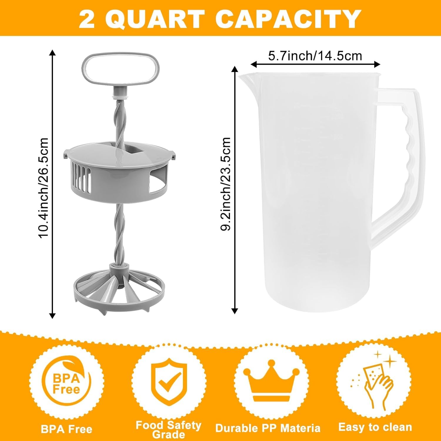 GHYKL jarra plástica transparente para bebidas con tapa y vista clara del interior