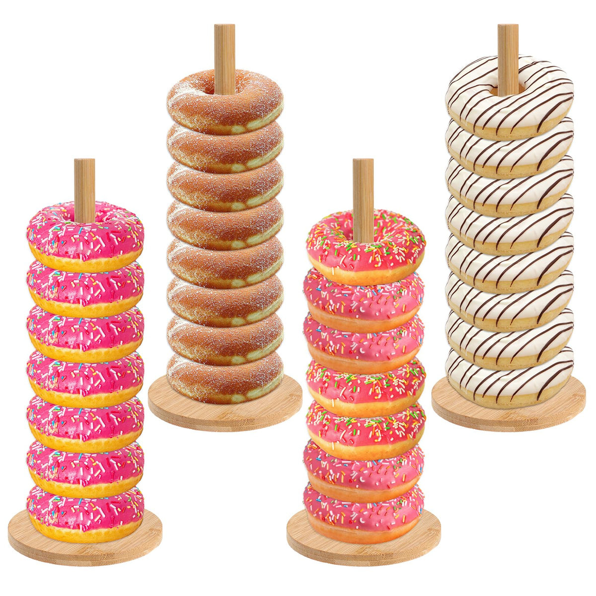 Giantree porta-donas de madera, base estable para exhibir donas.