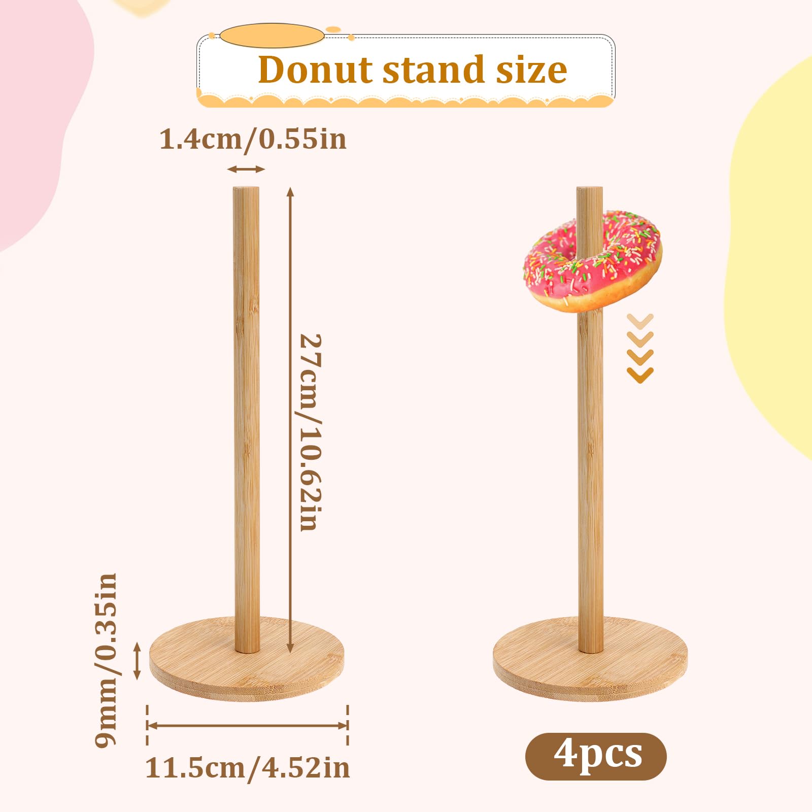 Giantree torre de donas de pino para mesas elegantes.