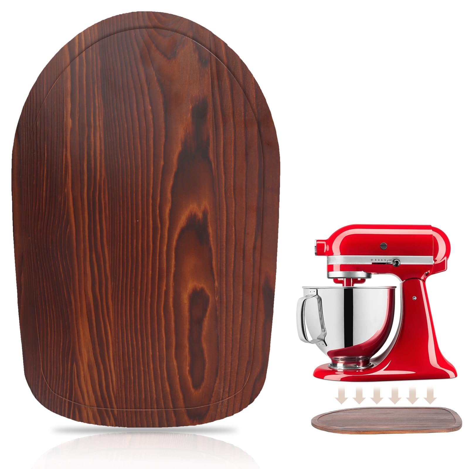 GIASSVIO deslizador para KitchenAid, bambú marrón, facilita mover el mezclador