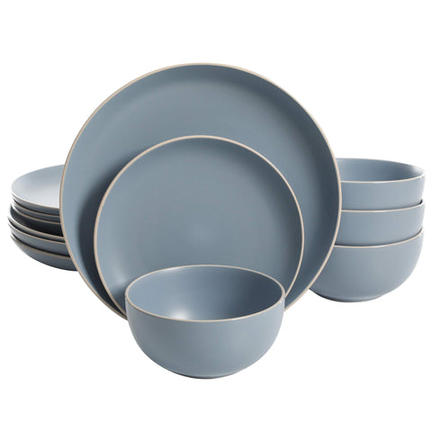 Gibson Home Rockaway, plato de cena de 10-5 pulgadas azul, práctico para comidas diarias.