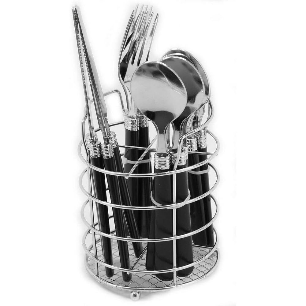 Gibson Home Sensations, cubiertos 16 piezas con porta metal, almacenamiento práctico en encimera.