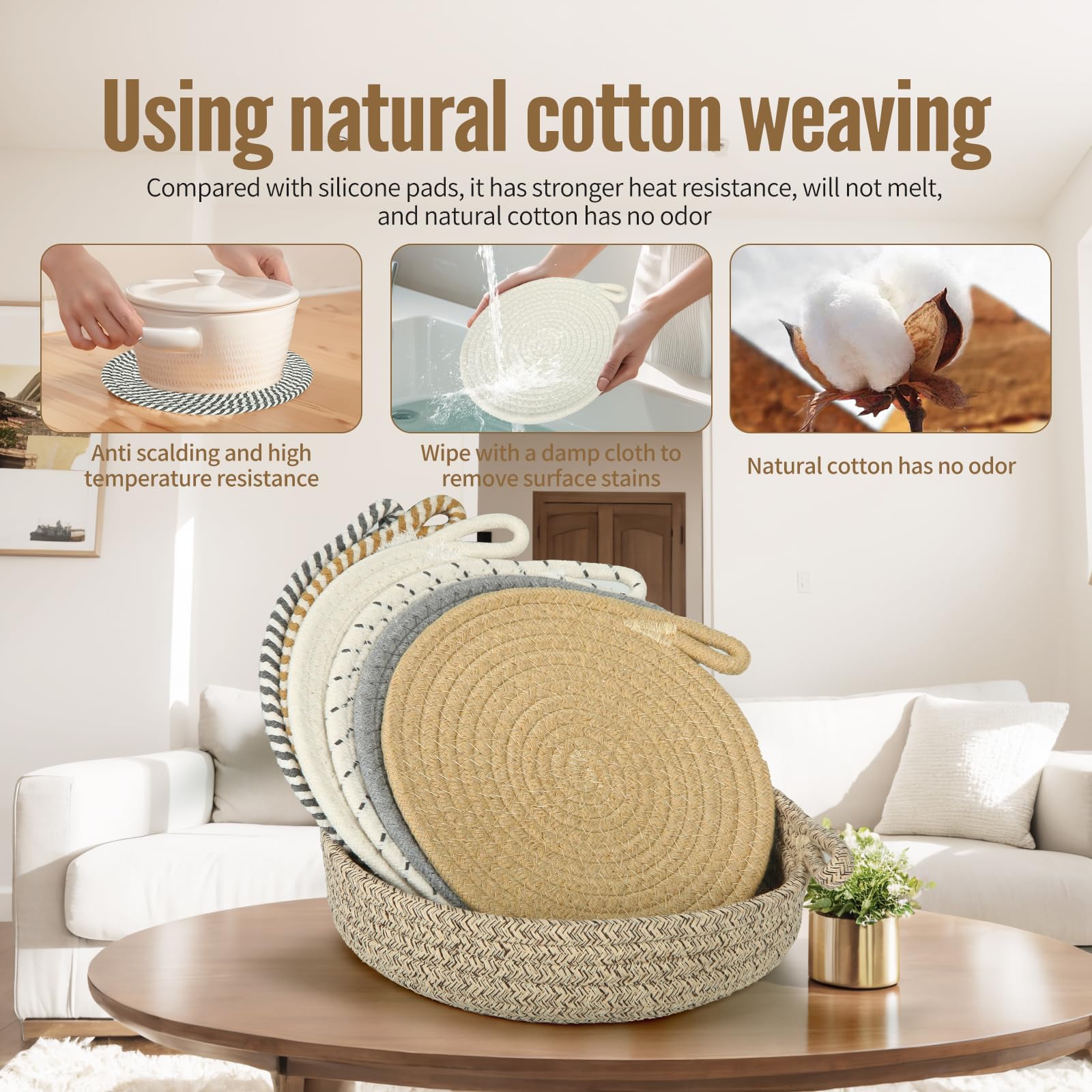 Almohadillas GICDSX Gardenia lavables a máquina mantienen su forma.