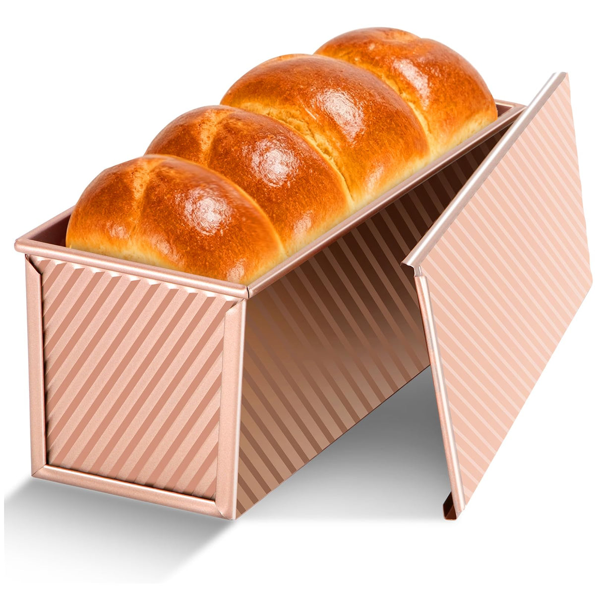 Gicyiit Pullman pan con tapa exterior, ideal para panes con borde limpio.