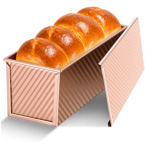 Gicyiit Pullman pan con tapa exterior, ideal para panes con borde limpio.