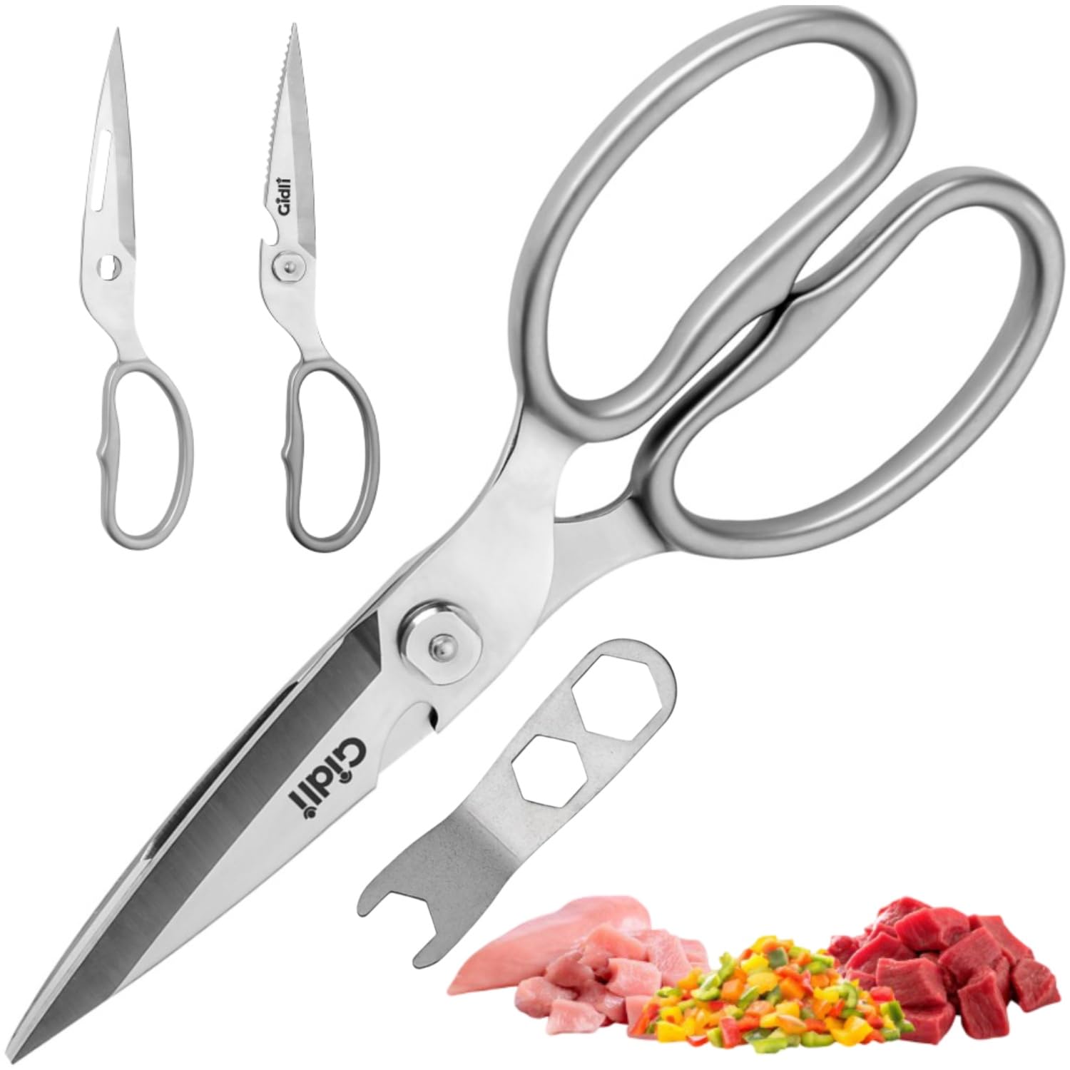 Tijeras Gidli de cocina en acero inoxidable para cortes precisos