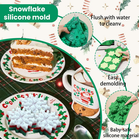 Moldes para galletas navideñas de silicona Gieehiol, fácil desmolado.
