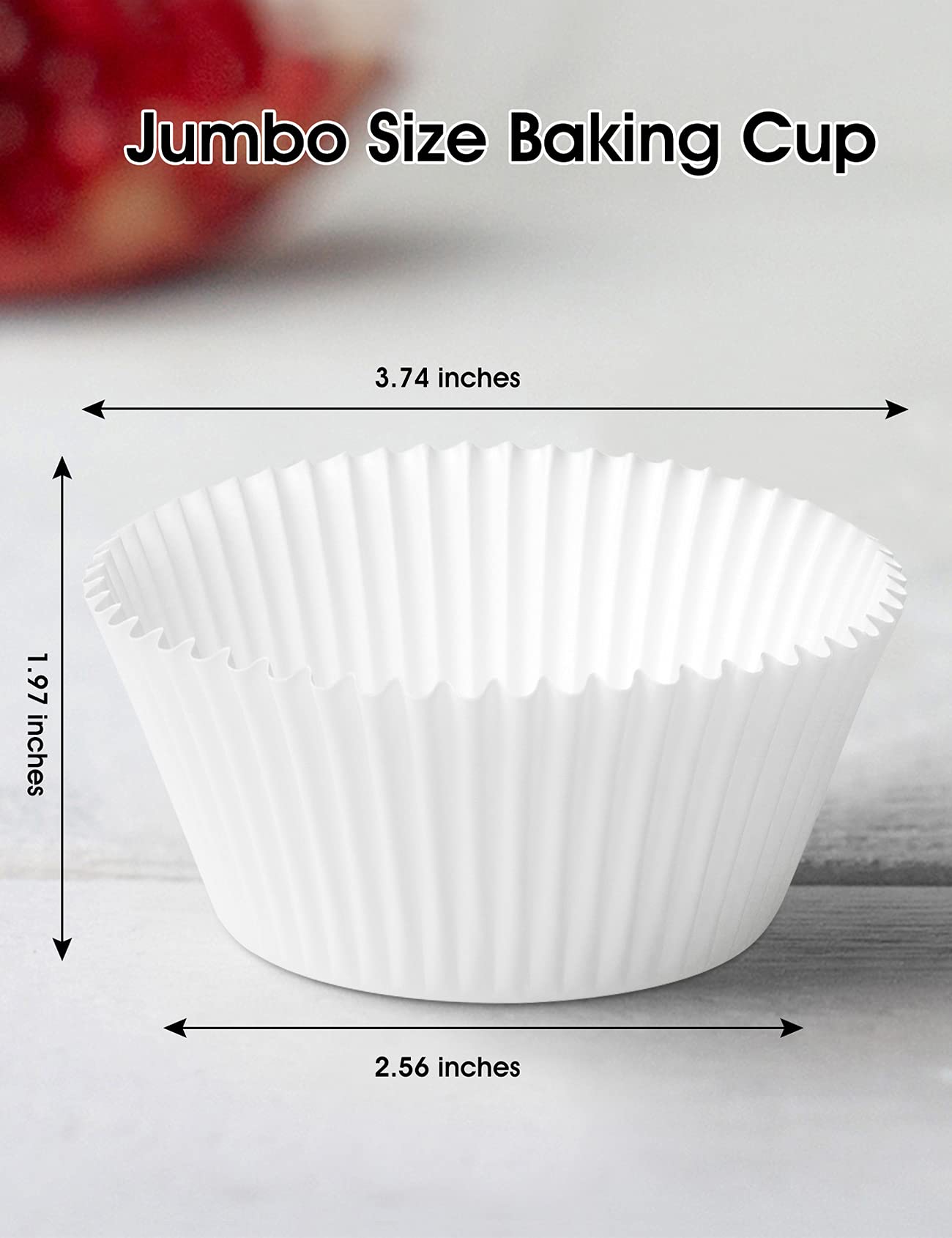Gifbera papel para cupcakes extra-grandes blancos en bandeja, aspecto neutro para bodas.