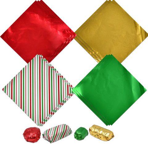Gift Boutique Envolturas chocolate Navidad, listo para envolver dulces 4x4 pulgadas.