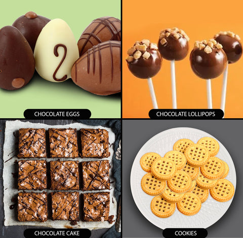 Gift Boutique Envuelve barras chocolate, diseños festivos para buffet de dulces.