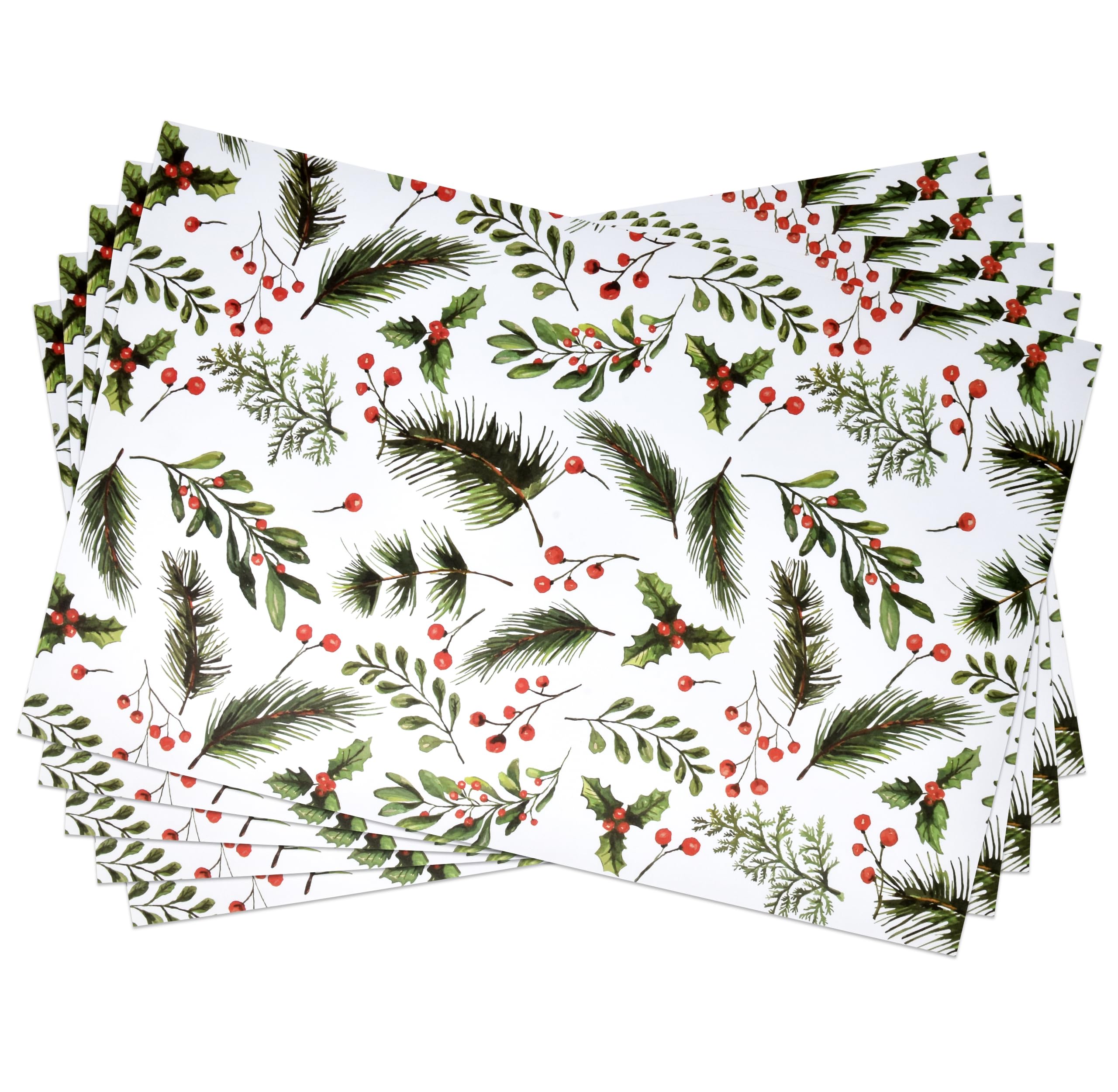 Manteles desechables Gift Boutique con bayas y abeto para fiestas.