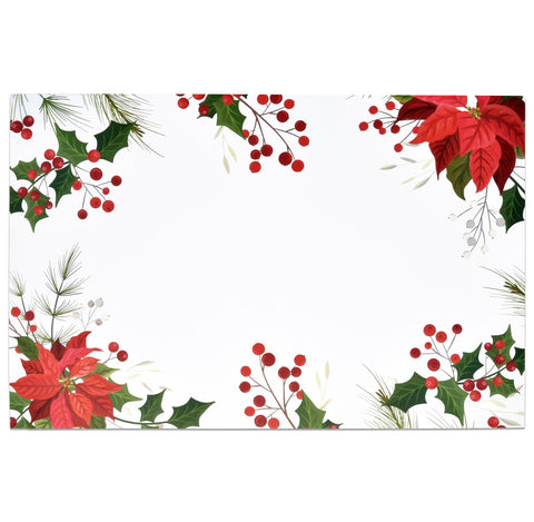 Gift Boutique mantel navidad poinsettia roja, ideal para cenas festivas y limpieza rápida.
