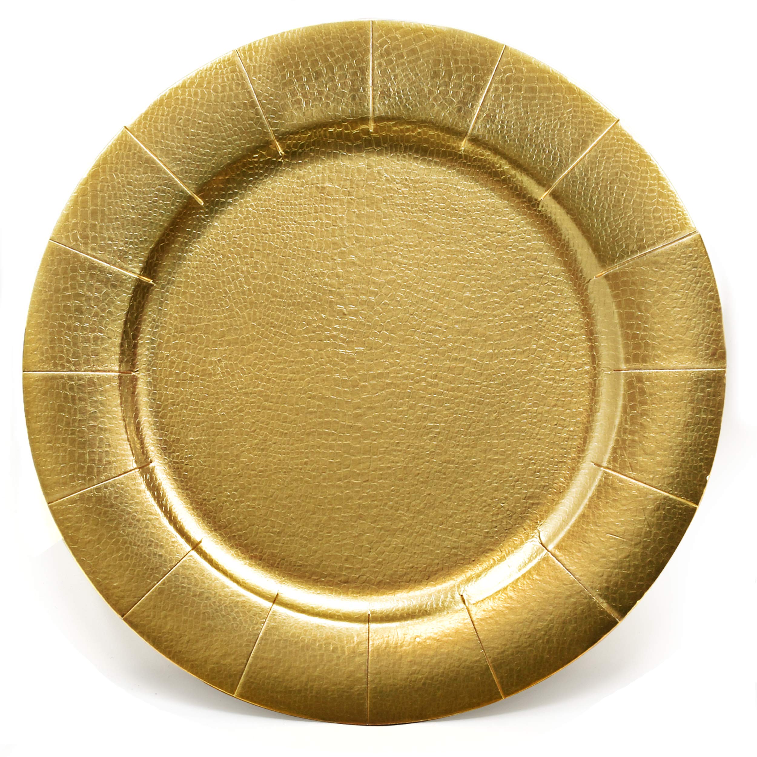 Gift Boutique platos cargador dorados redondos de 13 pulgadas para mesa elegante.