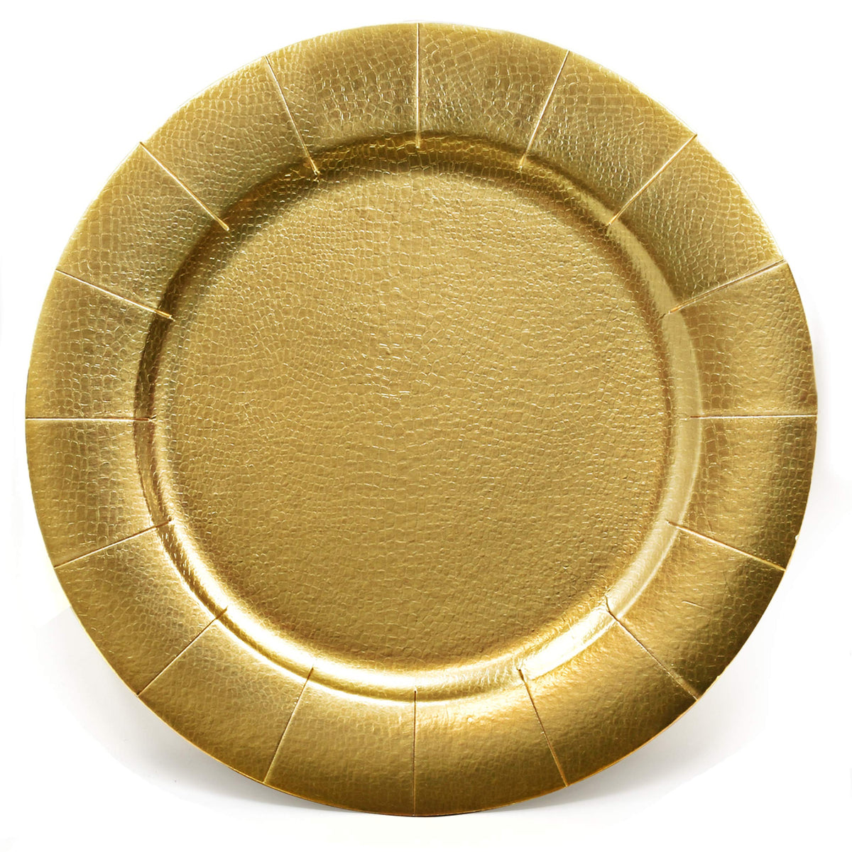 Gift Boutique platos cargador dorados redondos de 13 pulgadas para mesa elegante.