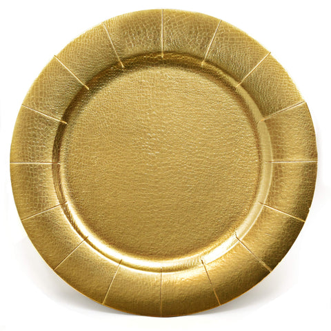 Gift Boutique platos cargador dorados redondos de 13 pulgadas para mesa elegante.