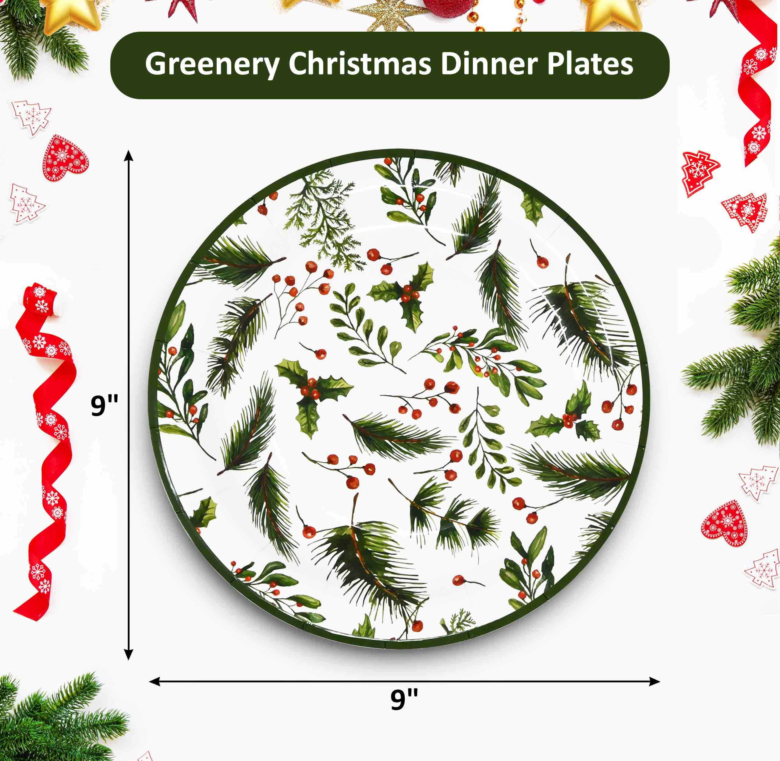 Gift Boutique plato navidad 9 pulgadas, diseños navideños para servir porciones.