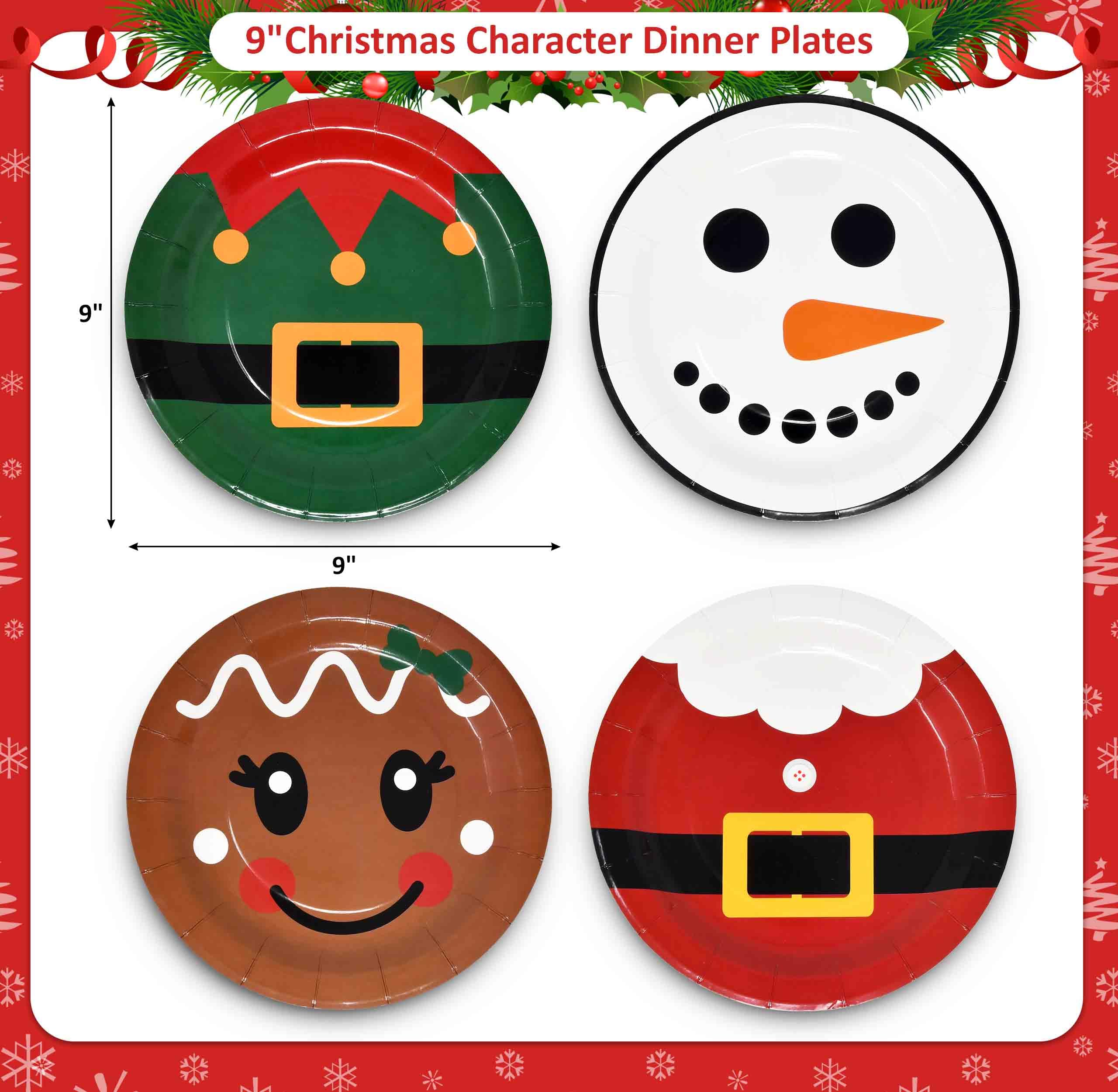 Gift Boutique Muñeco de Nieve: plato desechable para postres coloridos.