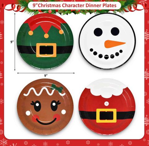 Gift Boutique Muñeco de Nieve: plato desechable para postres coloridos.