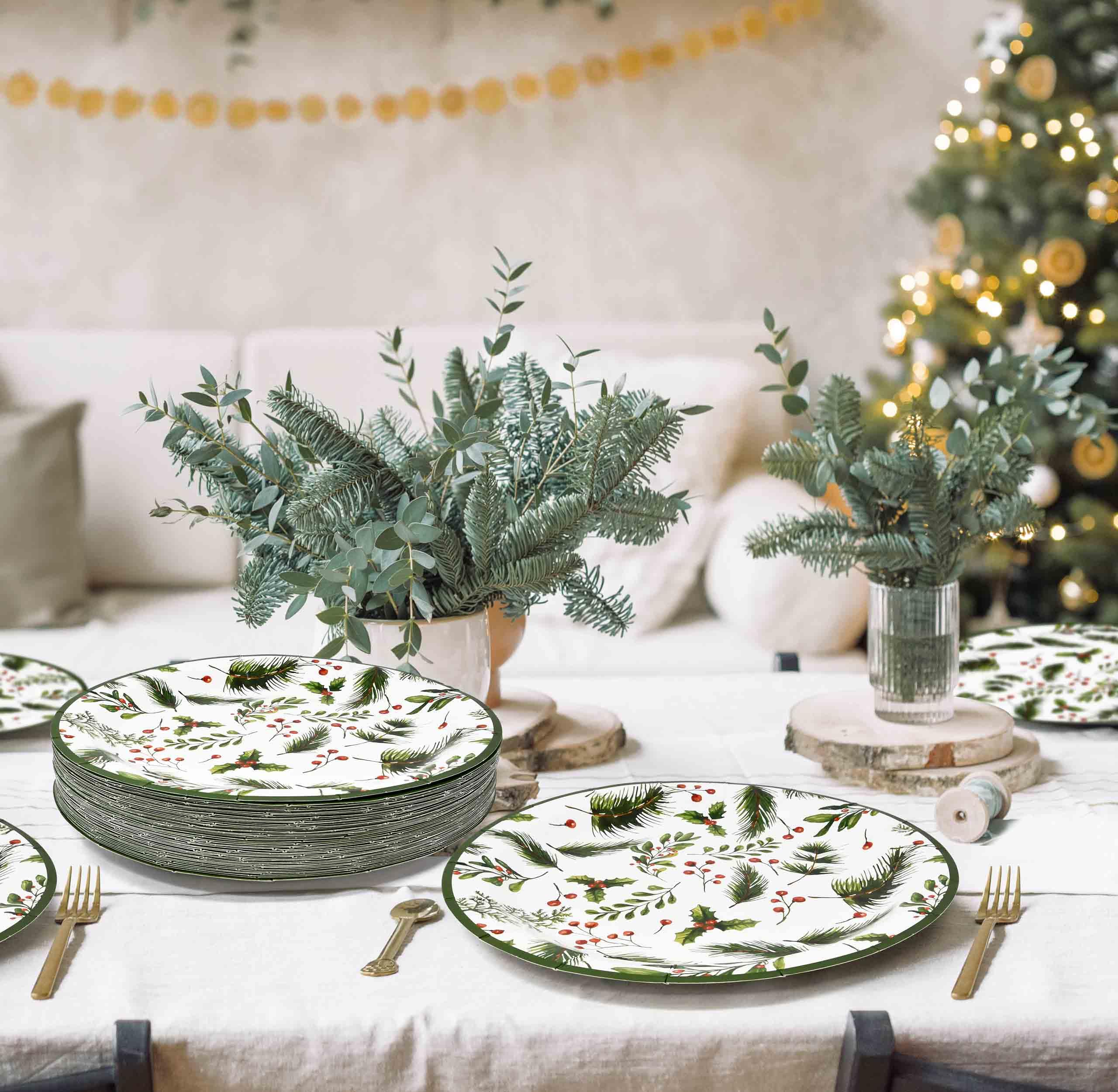 Gift Boutique plato navidad desechable facilita limpieza y más tiempo con familia.