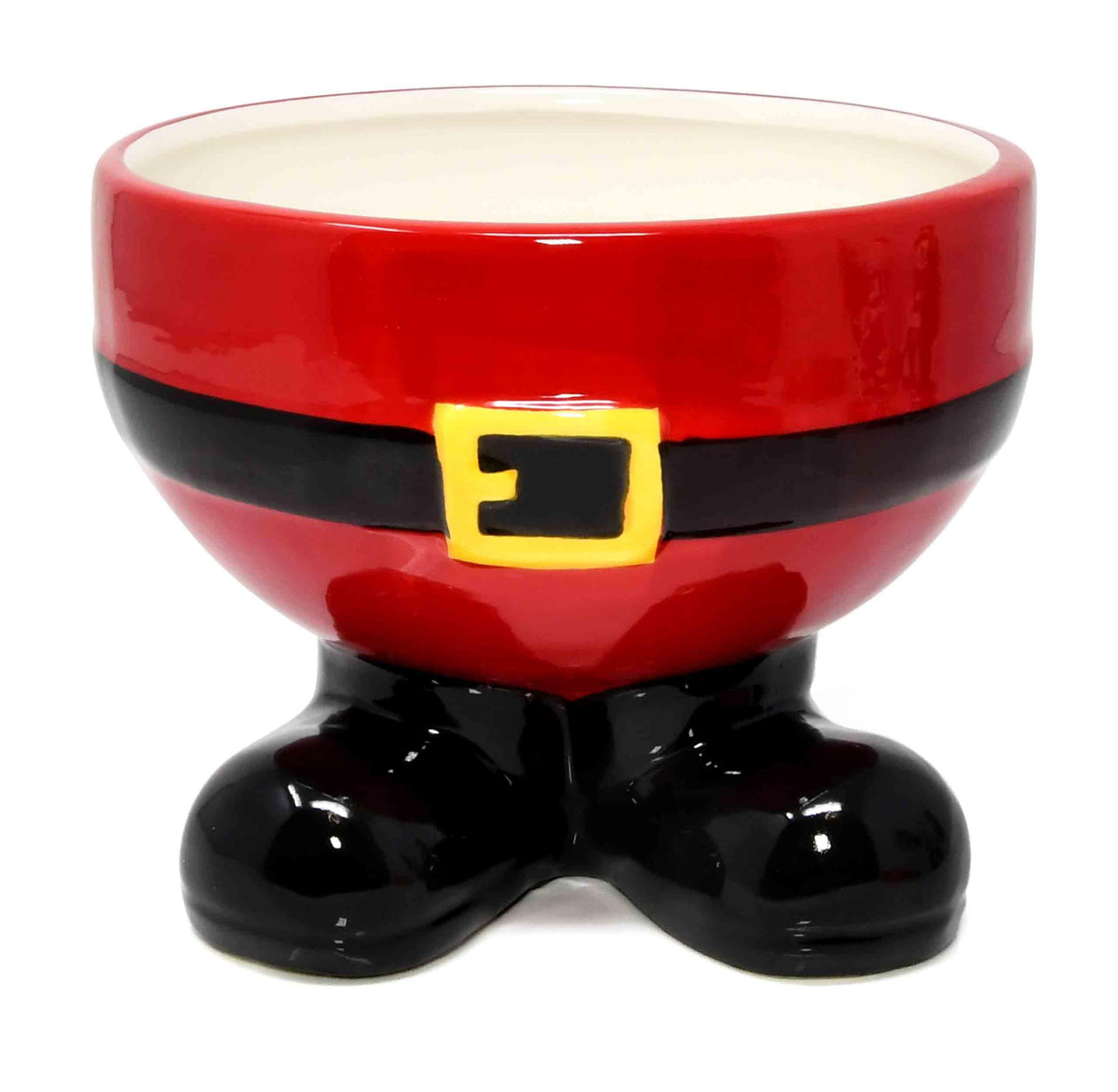 Gift Boutique Santa feet bowl cerámica: adorno navideño para galletas y dulces