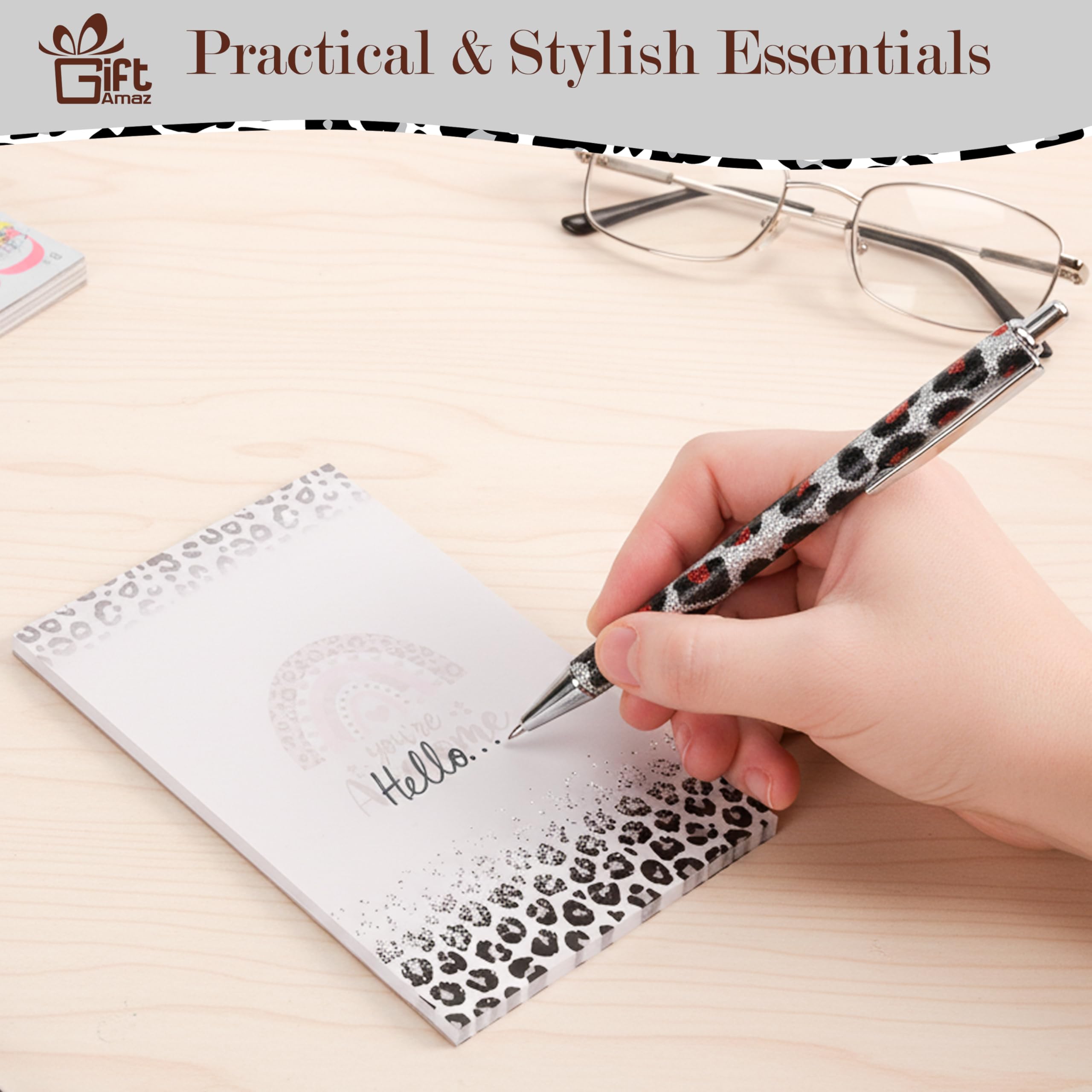 GiftAmaz boligrafo leopardo: escritura suave para notas.