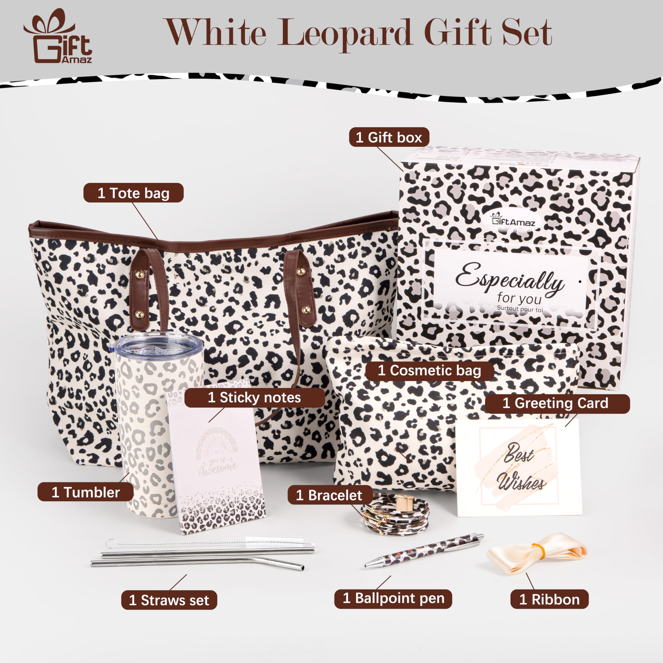 GiftAmaz conjunto regalo leopardo: regalo completo para ella.