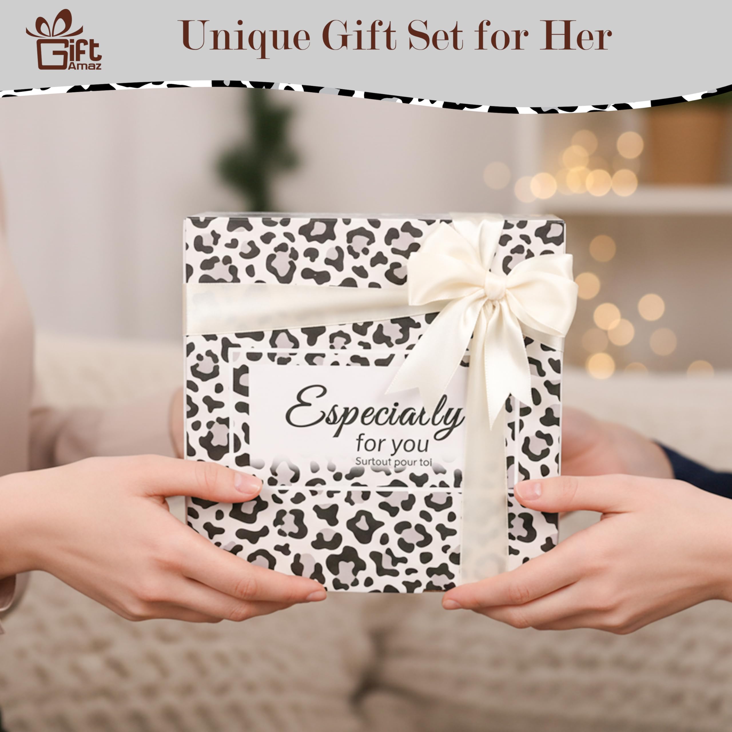 GiftAmaz neceser maquillaje leopardo: compacto y práctico para organizar.