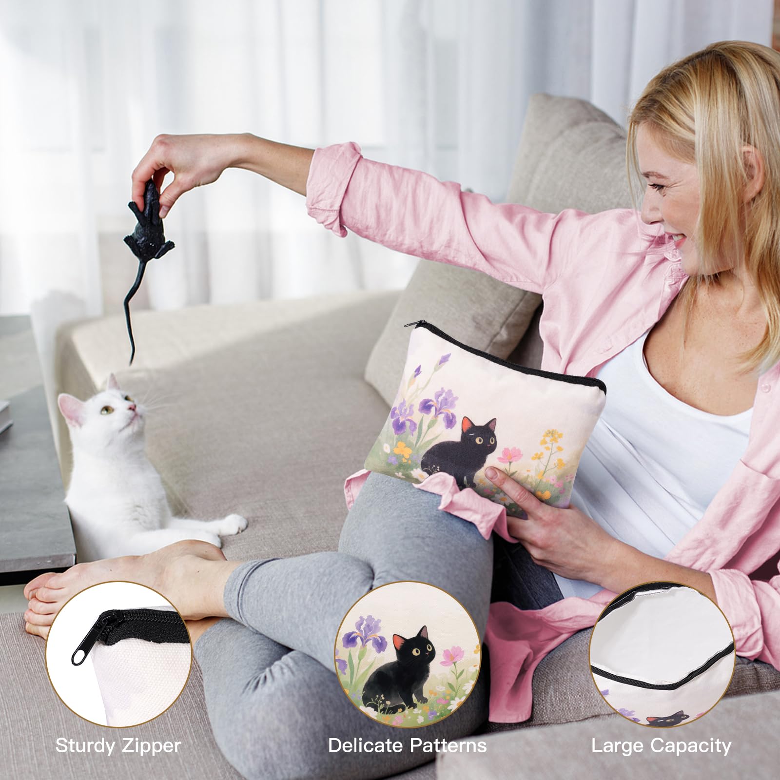 Llavero Giftissimo de acero inoxidable con gato, regalo duradero